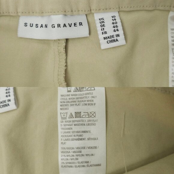 Sue Graver Pull On Crop Pants Womens 10 Mid Rise Stretch Waist Slash Pockets - Picture 7 of 14